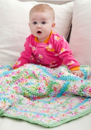 Cuddly Baby Blanket in Red Heart Buttercup - LW2878