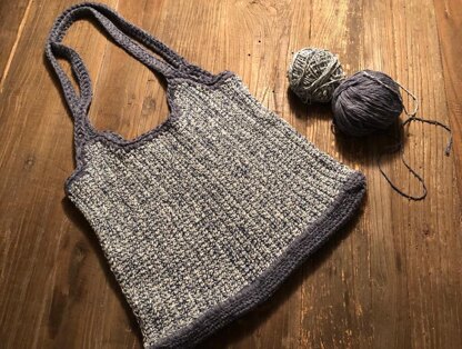 Upcycled denim yarn tote