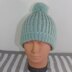 Simple Aran Fishermans Rib Bobble Beanie Hat