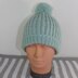 Simple Aran Fishermans Rib Bobble Beanie Hat