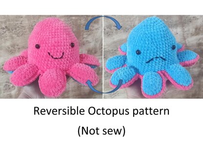 Reversible plush mood octopus