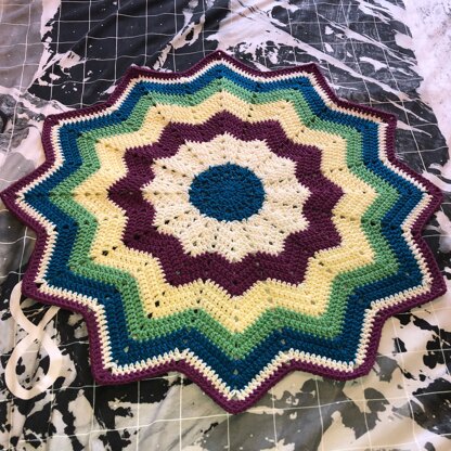 Chunky Rainbow Striped Star Baby Blanket