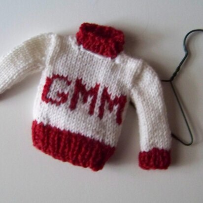 Christmas Tree Ornament Tiny Monogram/Heart Pullover