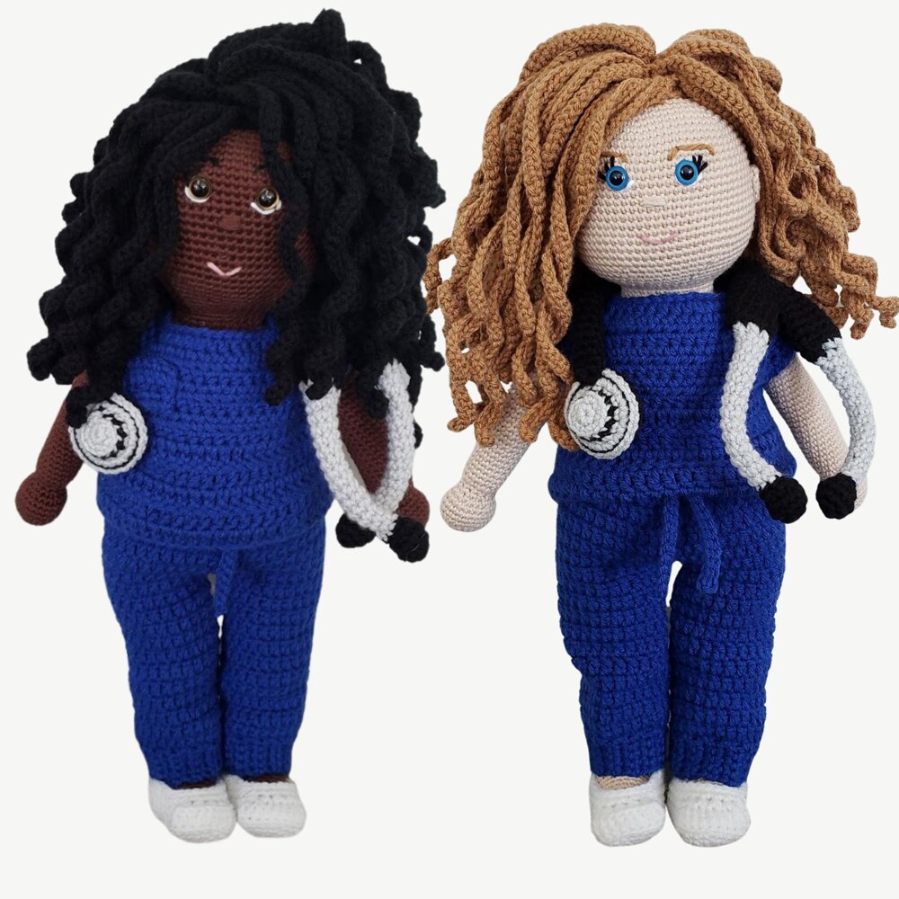 crochet nurse doll