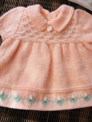 Peach Blossom Baby Dress set