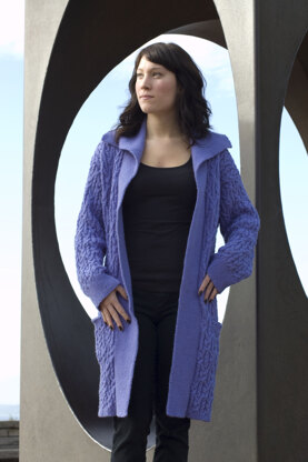 Cabling Around Coat in Cascade Yarns Venezia Worsted - W189 - Downloadable PDF