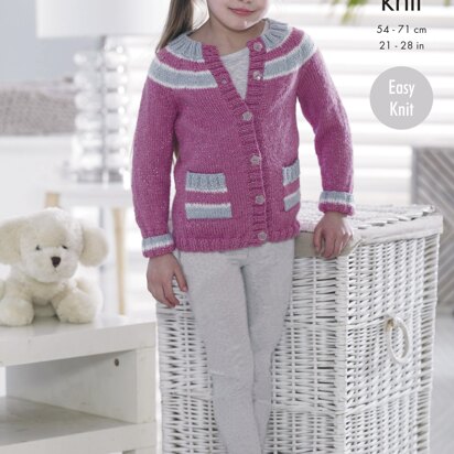 Longline Sweater & Cardigan in King Cole DK - 4952 - Downloadable PDF