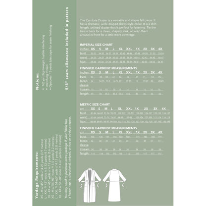 Friday Pattern Company Cambria Duster Pattern FPC-CD010 - Sewing Pattern