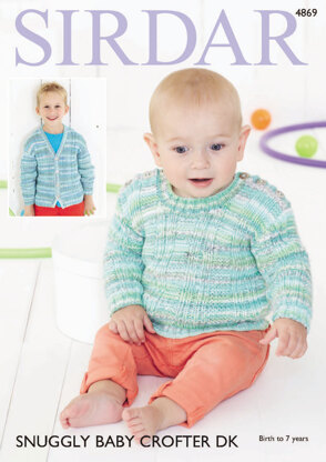 Sweater & Cardigan in Sirdar Snuggly Baby Crofter DK - 4869 - Downloadable PDF
