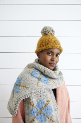 Anya - Scarf with free Hat Knitting Pattern for Women in Debbie Bliss Merion by Debbie Bliss