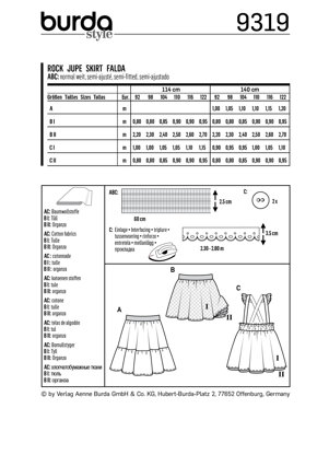 Burda Style Child's Pinafore Skirt BX09319BURDA - Paper Pattern, Size 2-7