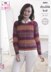 Round & V Neck Sweaters in King Cole Riot DK - 5004 - PDF