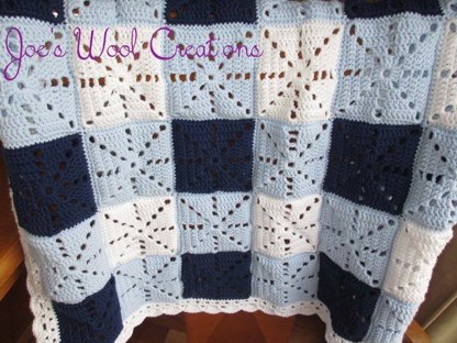 Gingham granny square blanket