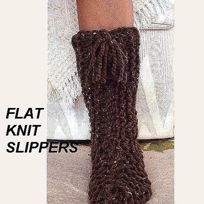 514, knitted boot style chunky slippers, newborn to adult - knitting pattern