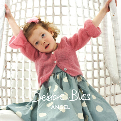 Cropped Cardigan - Knitting Pattern for Kids in Debbie Bliss Angel by Debbie Bliss