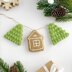 Christmas crochet garland no sew pattern Gingerbread house and  mini Christmas tree decorations Amigurumi pattern ornament