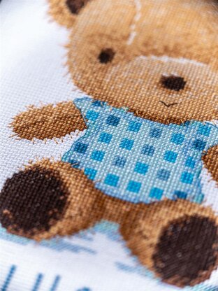 Vervaco Counted Cross Stitch Teddy Bear Cross Stitch Kit - 18cm x 27cm/7.2in x 10.8in