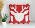 Christmas Ornament Pillow Mini C2C Crochet Pattern Red Cushion