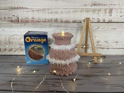 Light-up Birthday Cake Chocolate Orange Cover Knitting Pattern