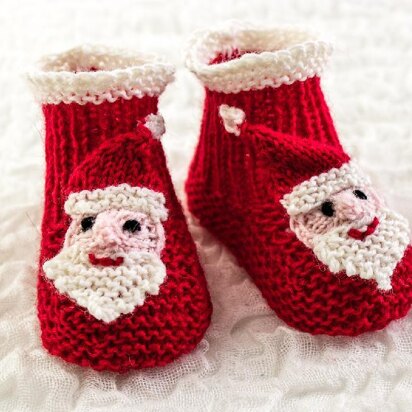 Santa Face Baby Booties