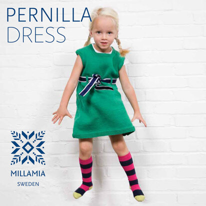 "Pernilla Dress" - Dress Knitting Pattern For Girls in MillaMia Naturally Soft Merino - knitting pattern