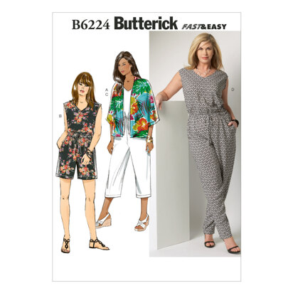 Butterick Jacke und Overall für Damen B6224 - Schnittmuster