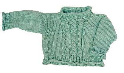 Easy Cabled Baby Pullover - No Seams!