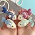 Crochet fish pattern keyring Amigurumi bag charm keychain Car mirror hanging decor