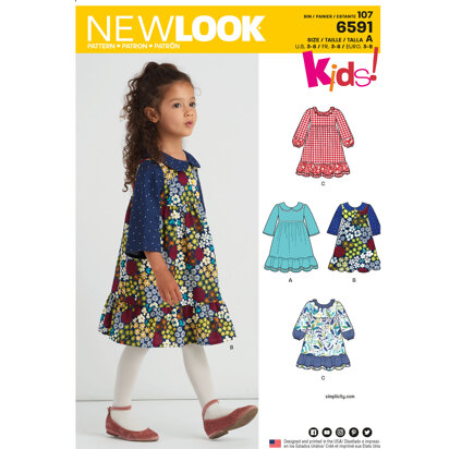 New Look 6591 Child's Dress 6591 - Paper Pattern, Size A (3-4-5-6-7-8)