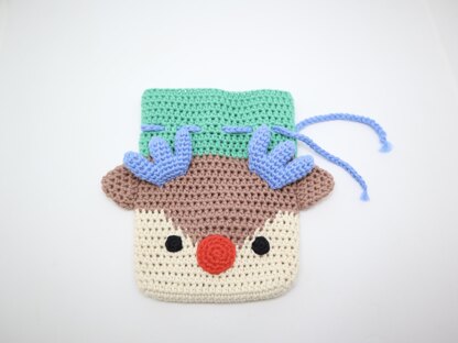 Reindeer Drawstring Treat Bag