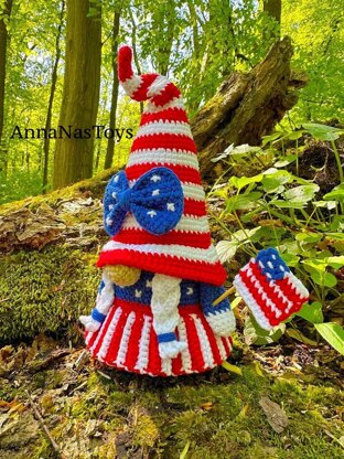 USA Patriotic American Gnome_girl