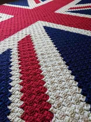 Union Jack C2C Blanket Crochet pattern by Jessica McLean LoveCrafts