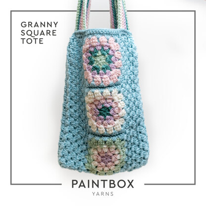 Granny Square Tote - Free Bag Crochet Pattern in Paintbox Yarns 100% Wool Worsted - Downloadable PDF