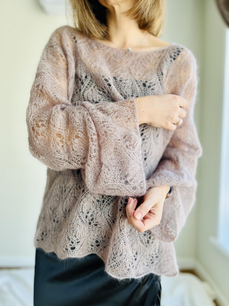 Lace mohair jumper | LoveCrafts