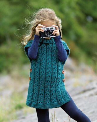 Sorcha Girls Cabled Tunic  in WYS The Croft Shetland Colours - Downloadable PDF