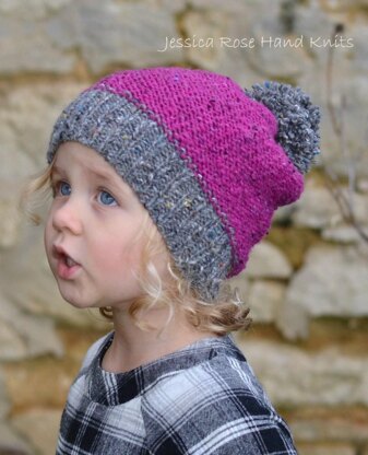 Baby, Child, Adult 'Raspberry Tweed Pom Pom'