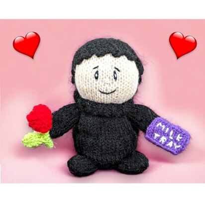 Valentine's Chocolate Box Man orange cover / toy - knitting pattern