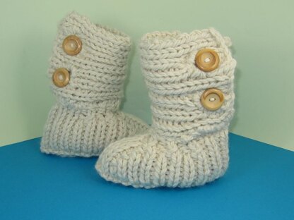 Super Chunky Two Button All Rib TV Slipper Boots
