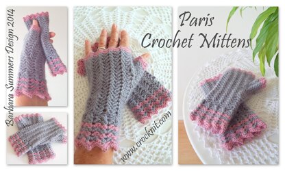 Crochet Mittens PARIS (UK)