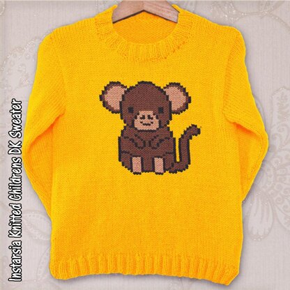 Intarsia - Chinese Zodiac - Monkey Chart & Childrens Sweater