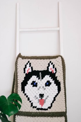 C2C Husky / Malamute Dog Blanket Square