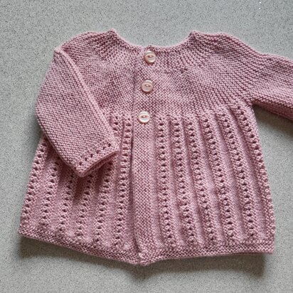 Sideways knit baby jacket
