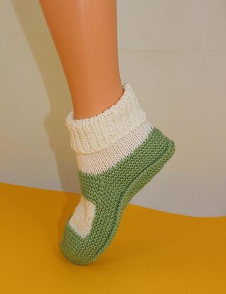 Adult Rib Cuff Sock Slippers