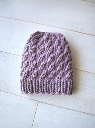 Faux Cable Knit Beanie