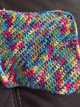 Classic easy crochet diagonal dishcloth