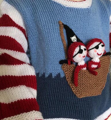 Pirate Boat Sweater and Finger Puppets