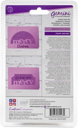 Crafter's Companion Gemini Word Edge'Ables Stamp & Die - Merry