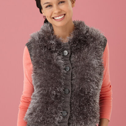Voyager Vest in Lion Brand Vanna's Glamour and Fun Fur - L10353