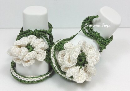 Crochet Baby Green Sandals