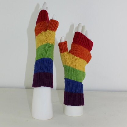 Rainbow Fingerless Gloves